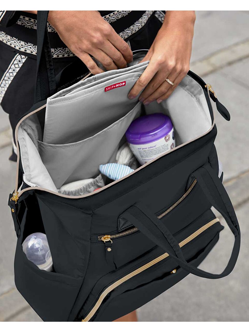 Main Frame Anne Bebek Bakım Çantası Siyah-8