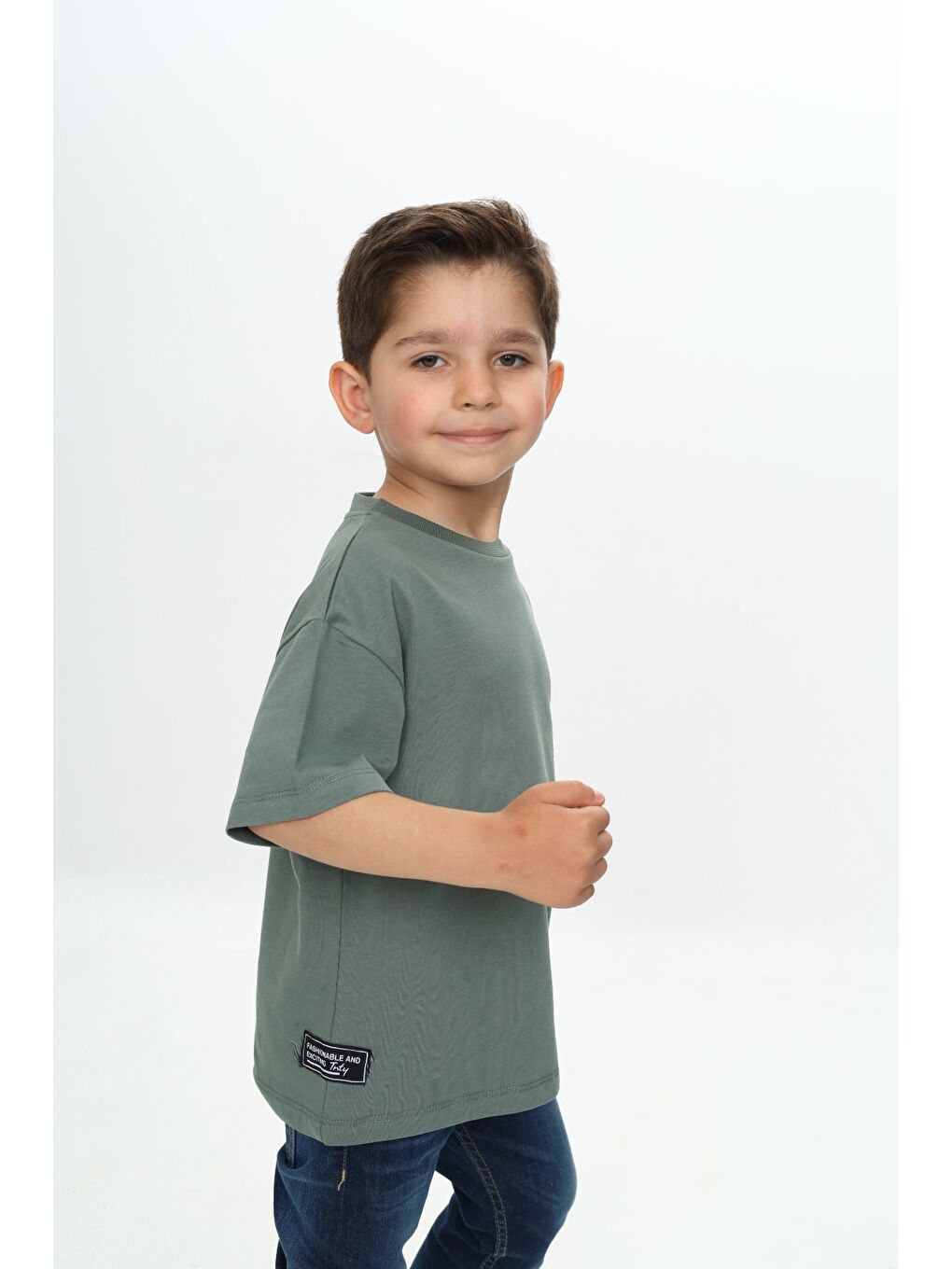 Gri Erkek Çocuk Rules Şapkalı Ayı Baskılı Tişört-2