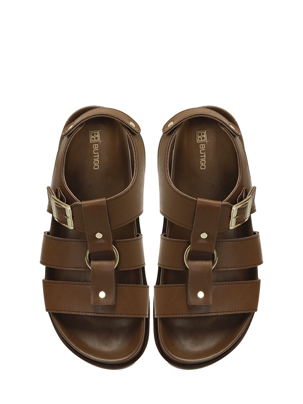 Kahverengi 25S-157 5FX Taba Kadın Düz Sandalet-3