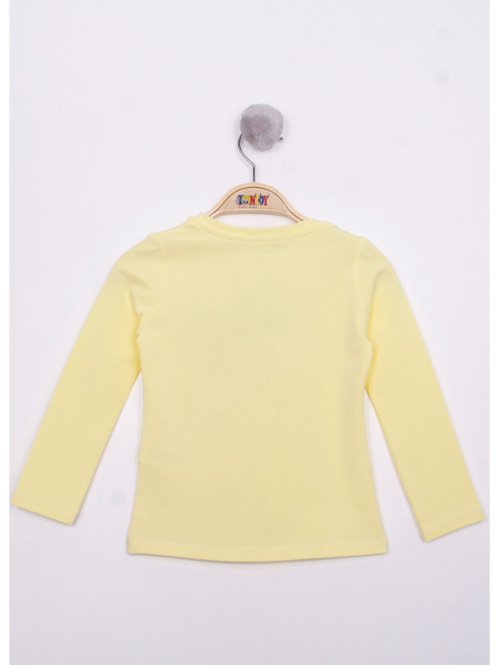 Sarı Kız Çocuk Göğsü Pul Nakışlı T-Shirt-1