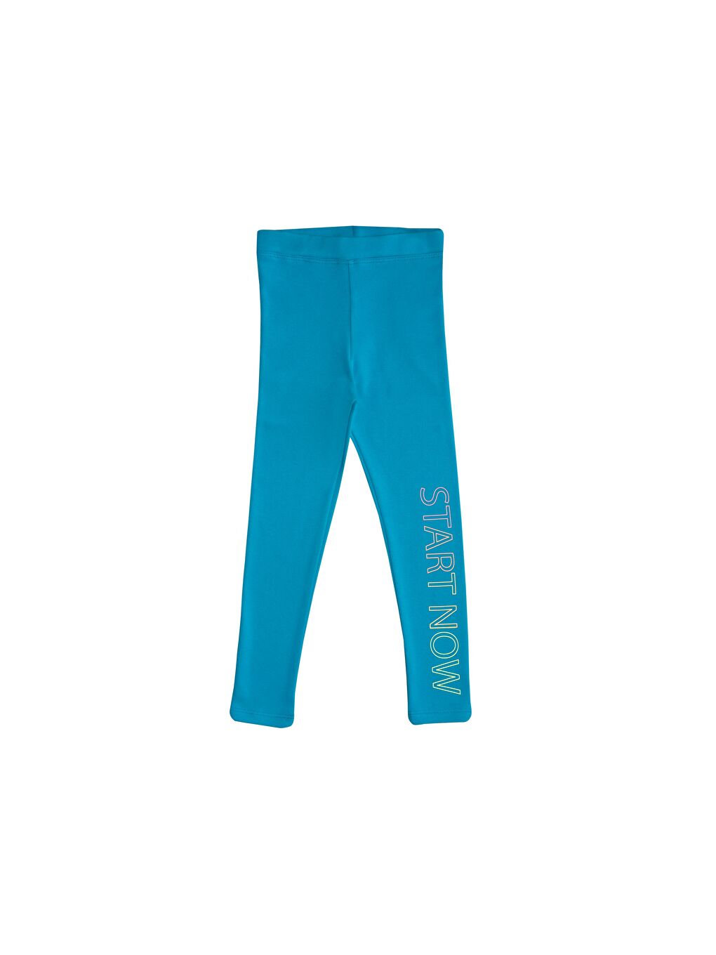 Koyu Turkuaz Kız Çocuk Start Now Baskılı Şardonlu Tayt