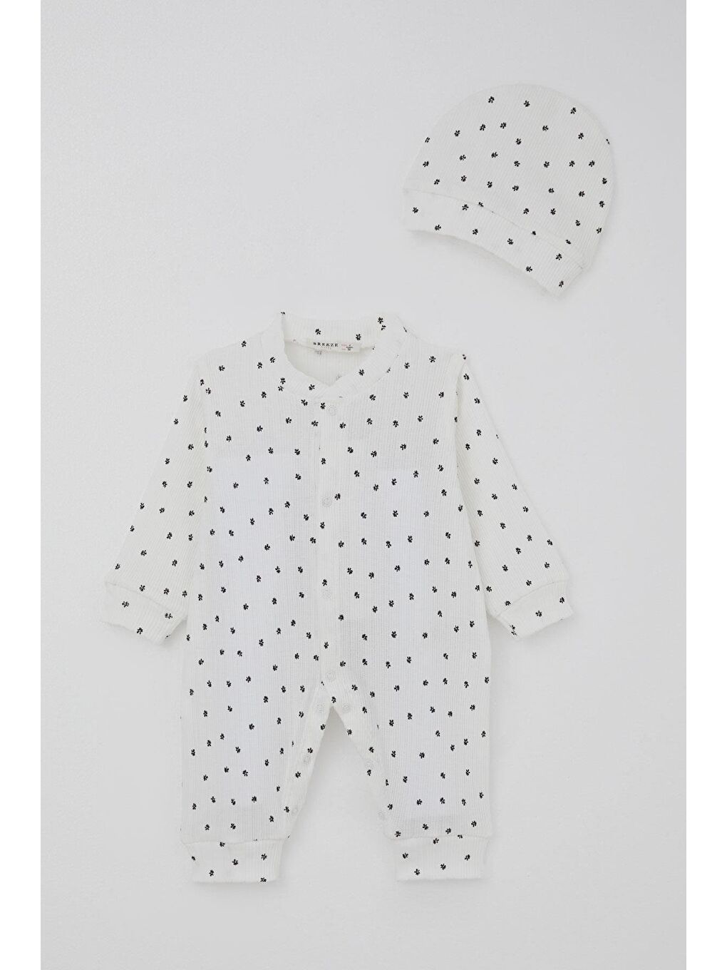 Kız Bebek Tulum Mini Çiçek Masalı Beyaz (0-6 Ay)