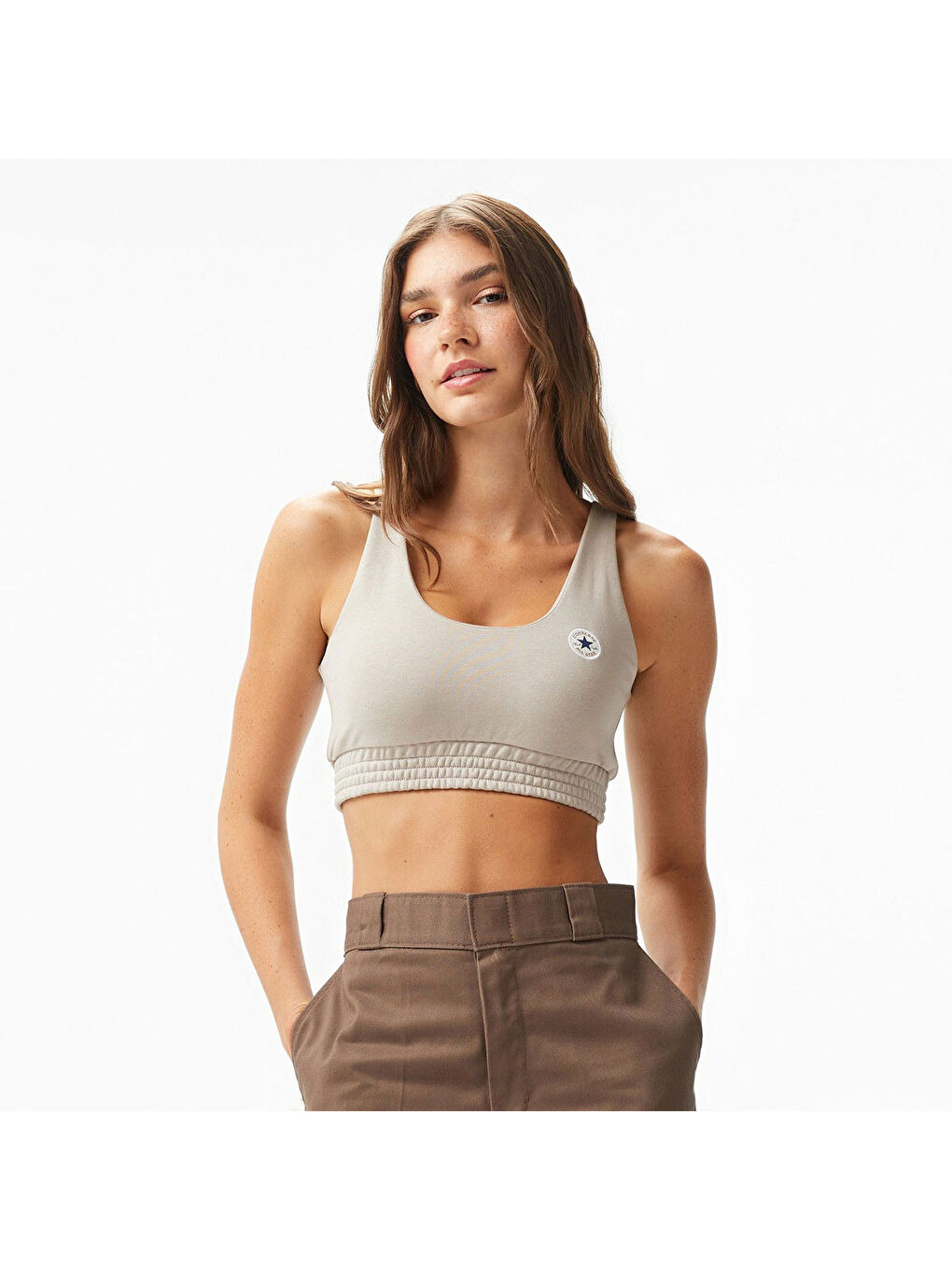 Retro Chuck Kadın Bej Bisiklet Yaka Atlet