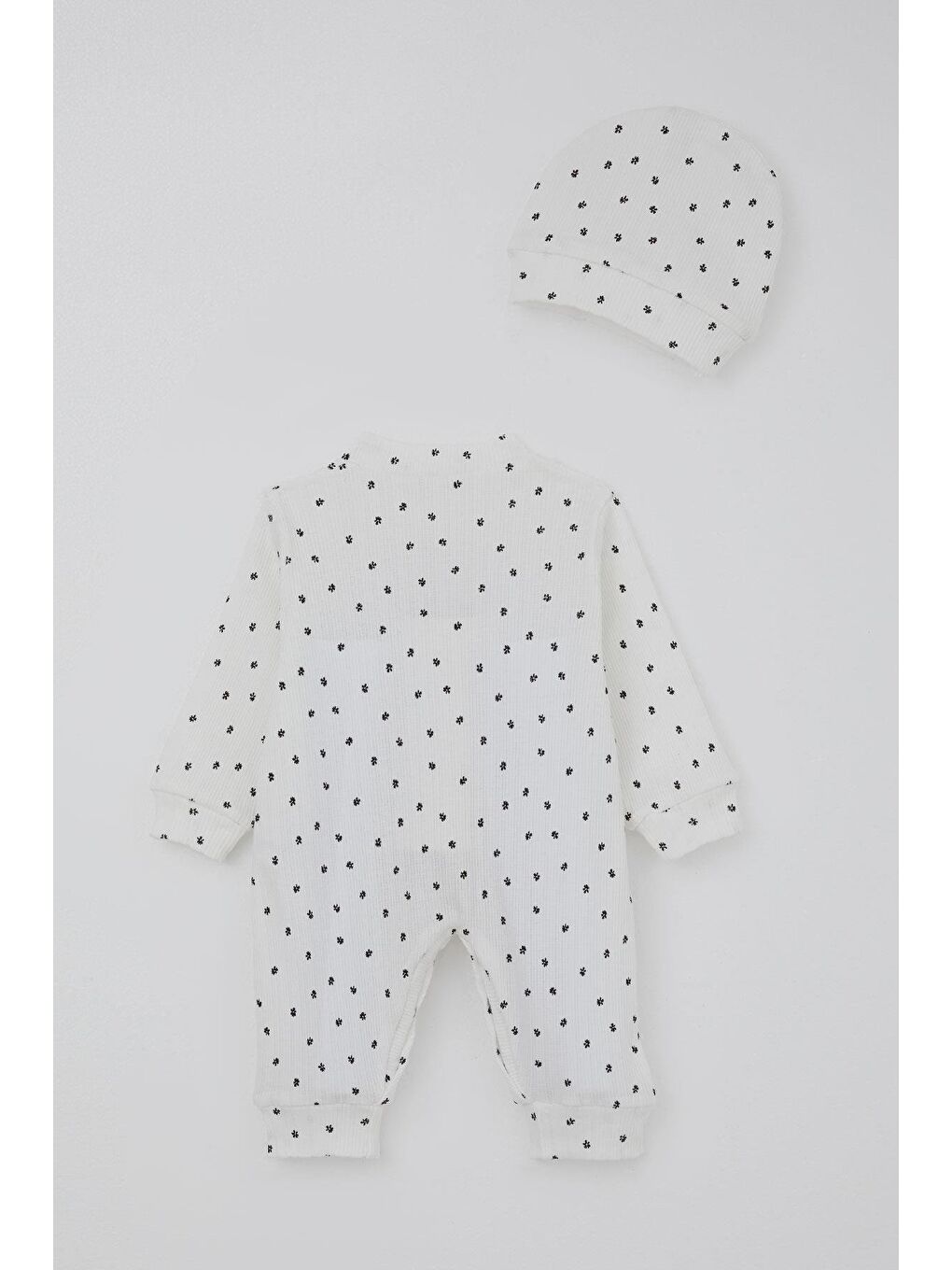 Kız Bebek Tulum Mini Çiçek Masalı Beyaz (0-6 Ay)-1