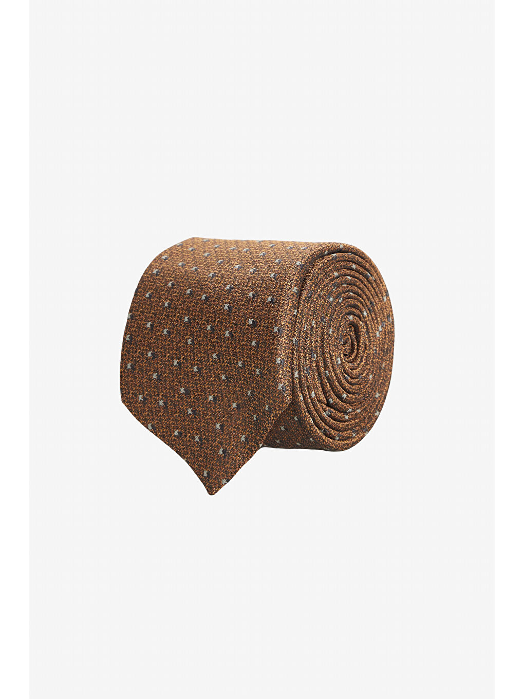 Kahverengi Erkek Kahve-Bej Desenli Kravat
