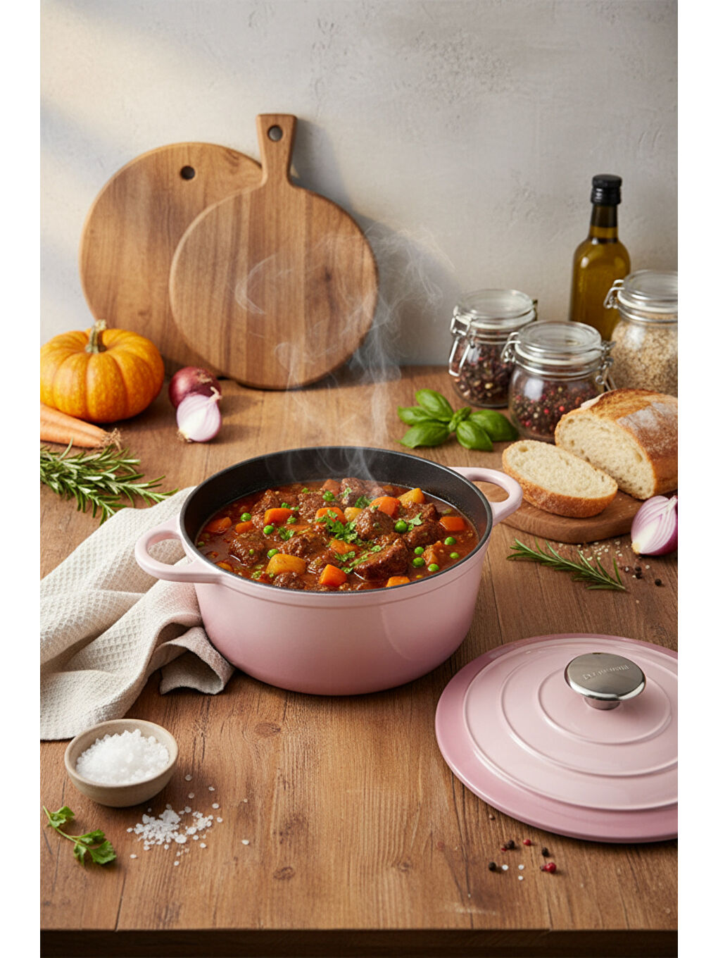 Intensa Döküm Tencere Pembe 24cm-3