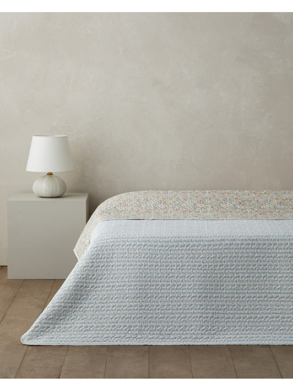Alba Bloom Çift Kişilik Çok Amaçlı Örtü 200x220 Cm Mavi-1