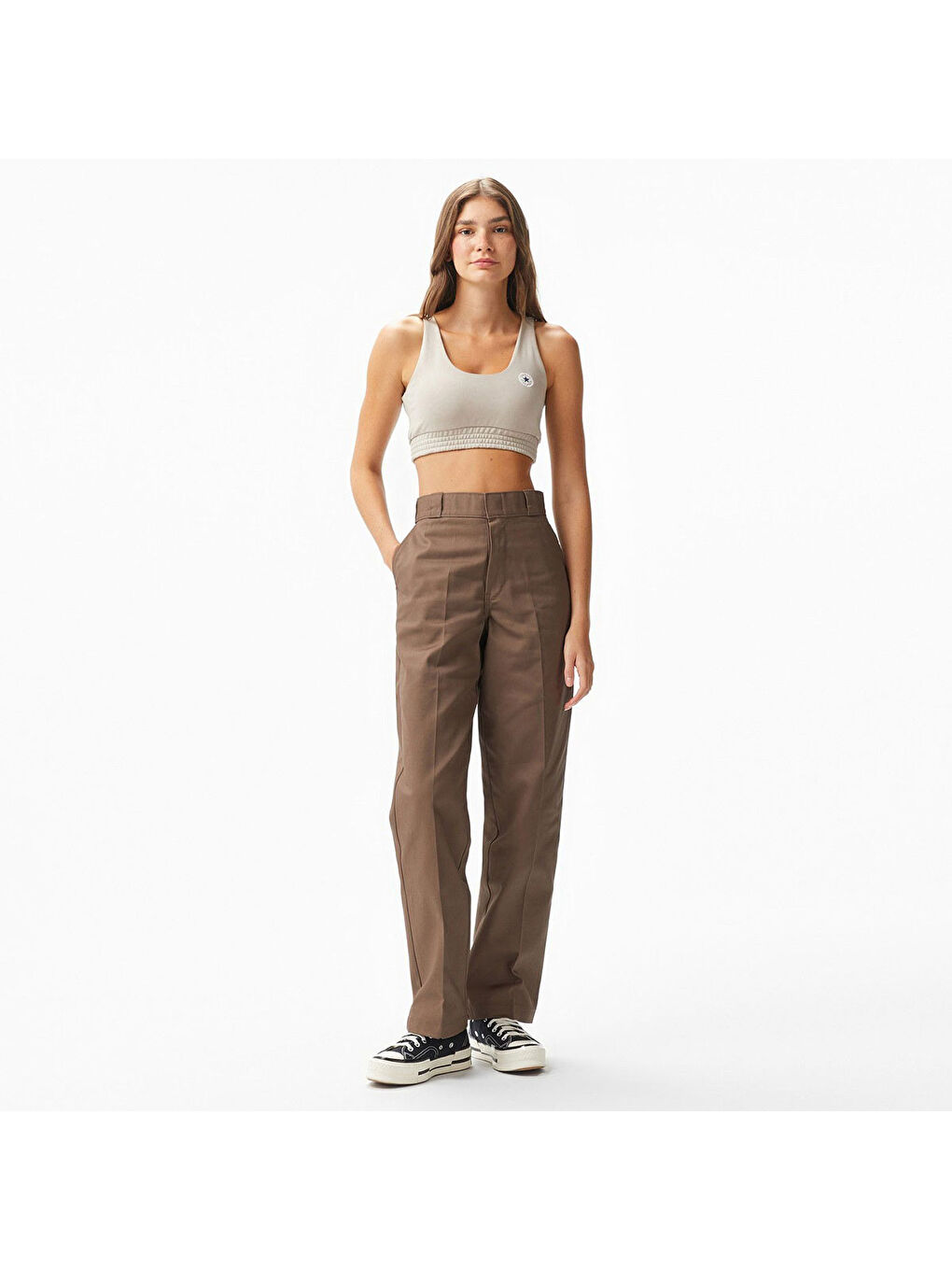 Retro Chuck Kadın Bej Bisiklet Yaka Atlet-1