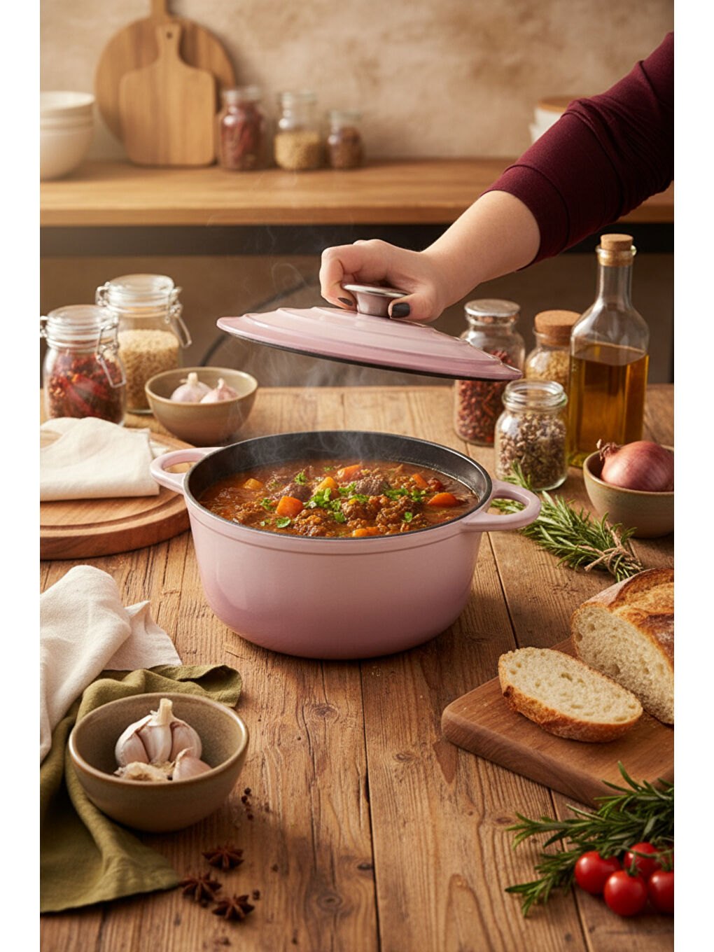 Intensa Döküm Tencere Pembe 24cm-4