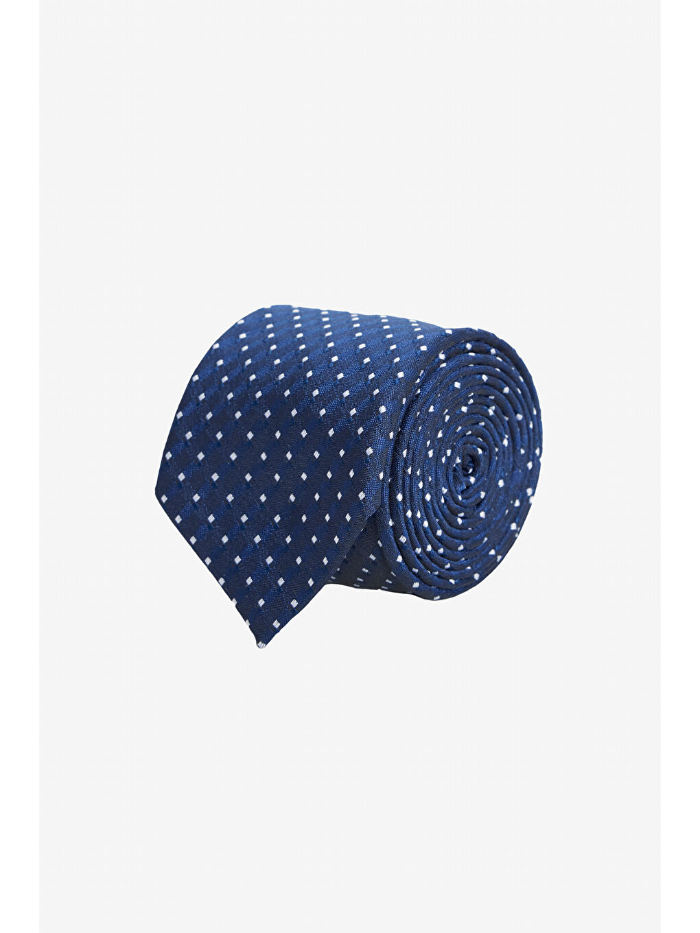 Erkek Lacivert-Beyaz Desenli Kravat