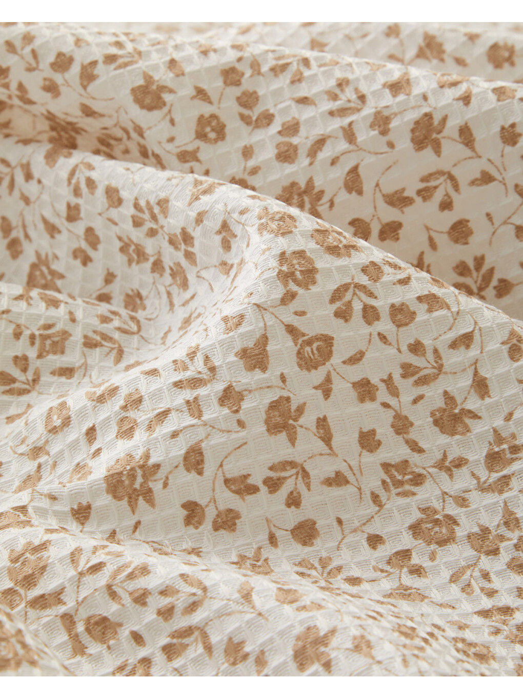 Floral Trail Tek Kişilik Pike 150x220 Cm Bej-4