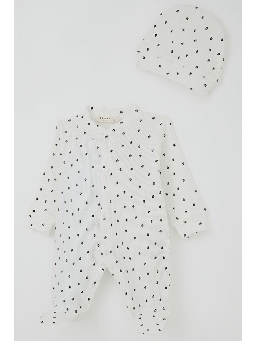 Kız Bebek Patikli Tulum Mini Çiçek Masalı Beyaz (0-6 Ay)-2