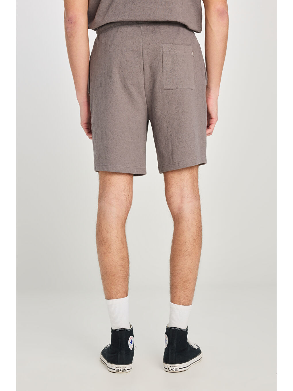 Relaxed Fit Geniş Kesim Normal Bel Pamuklu Gri Sweatşort-3