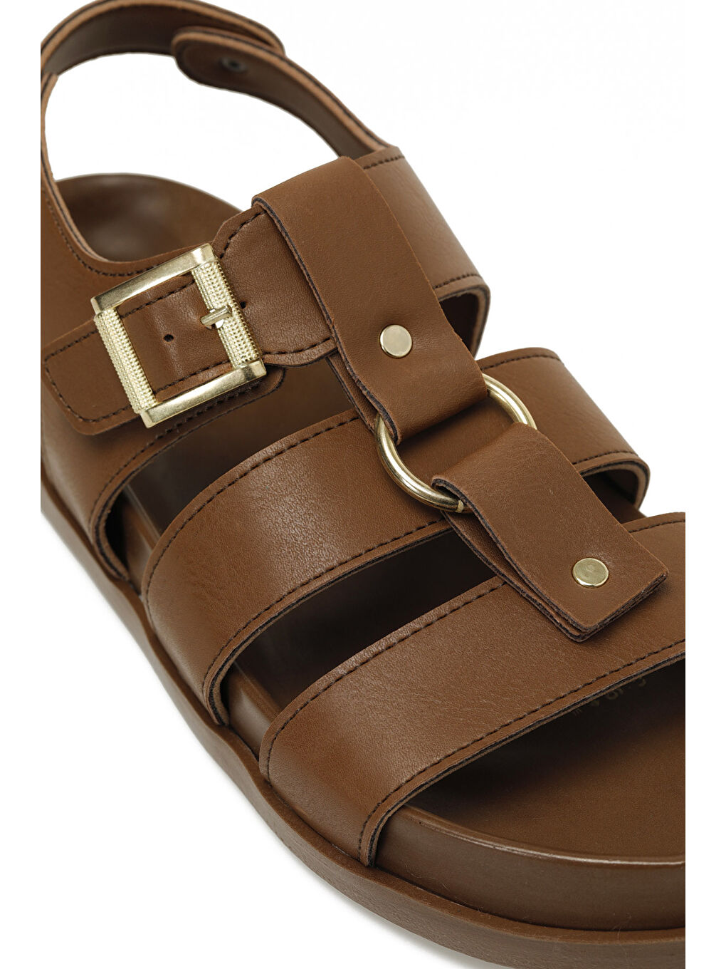 Kahverengi 25S-157 5FX Taba Kadın Düz Sandalet-6