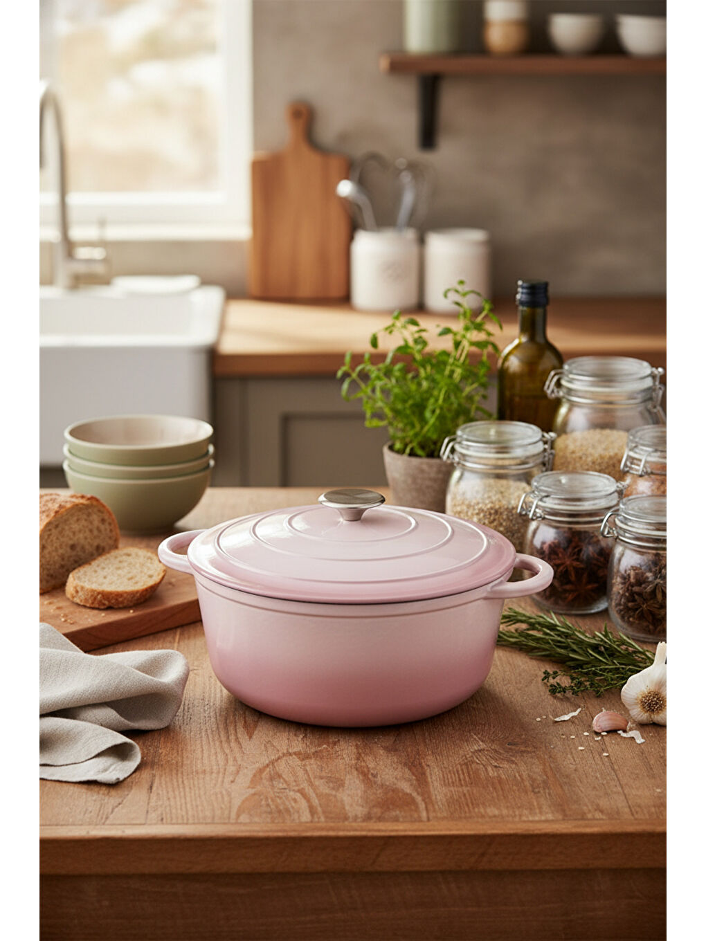 Intensa Döküm Tencere Pembe 28cm