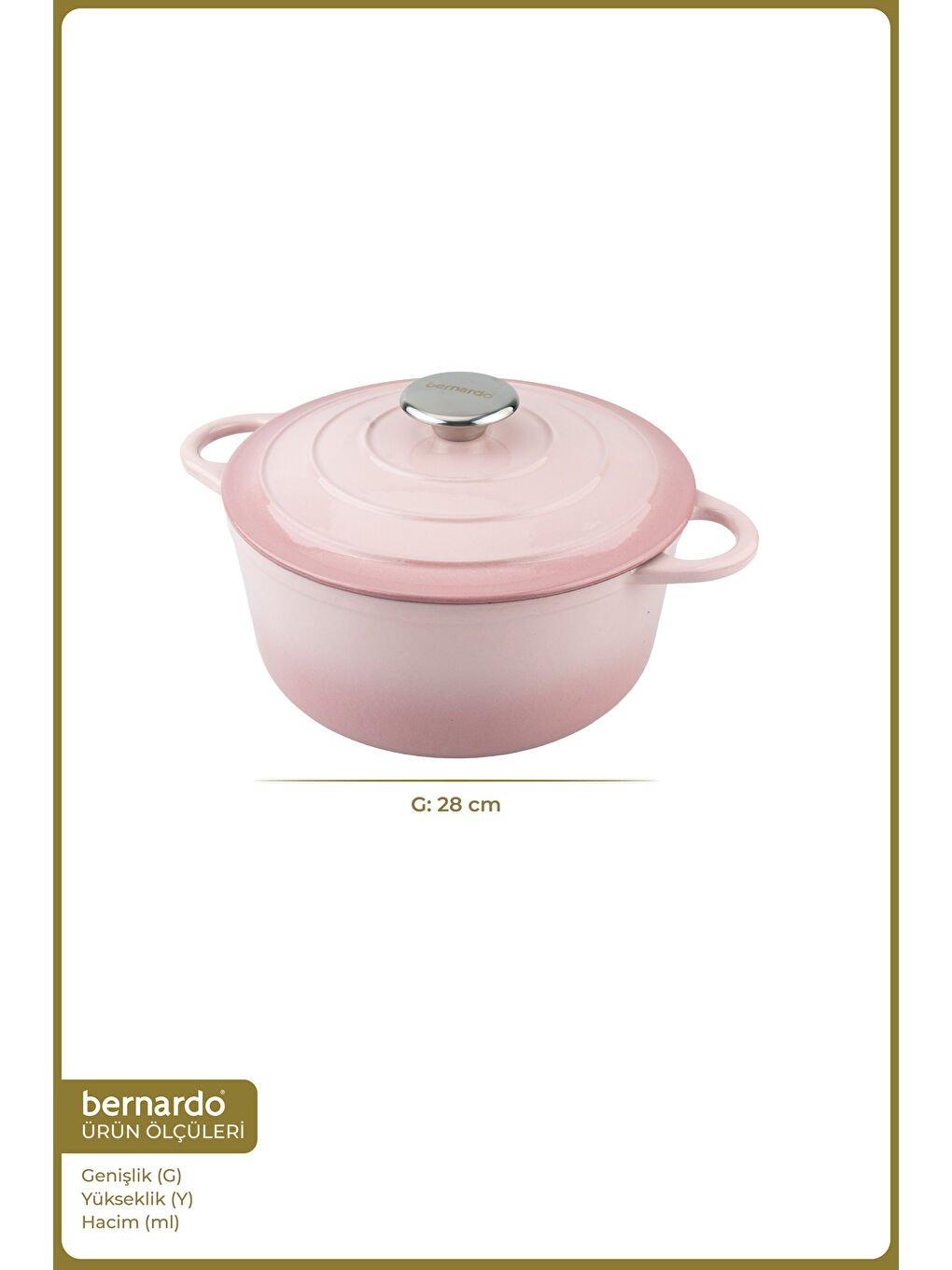 Intensa Döküm Tencere Pembe 28cm-1