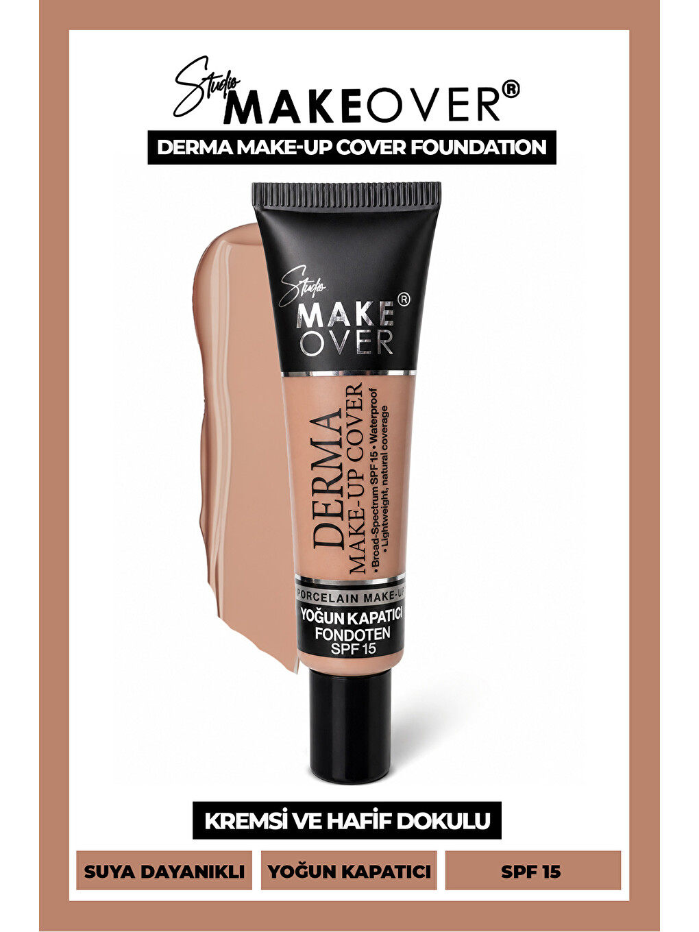 Studio MakeOver Derma Make-Up Cover Foundation Yoğun Kapatıcı Fondöten 04 40 ML