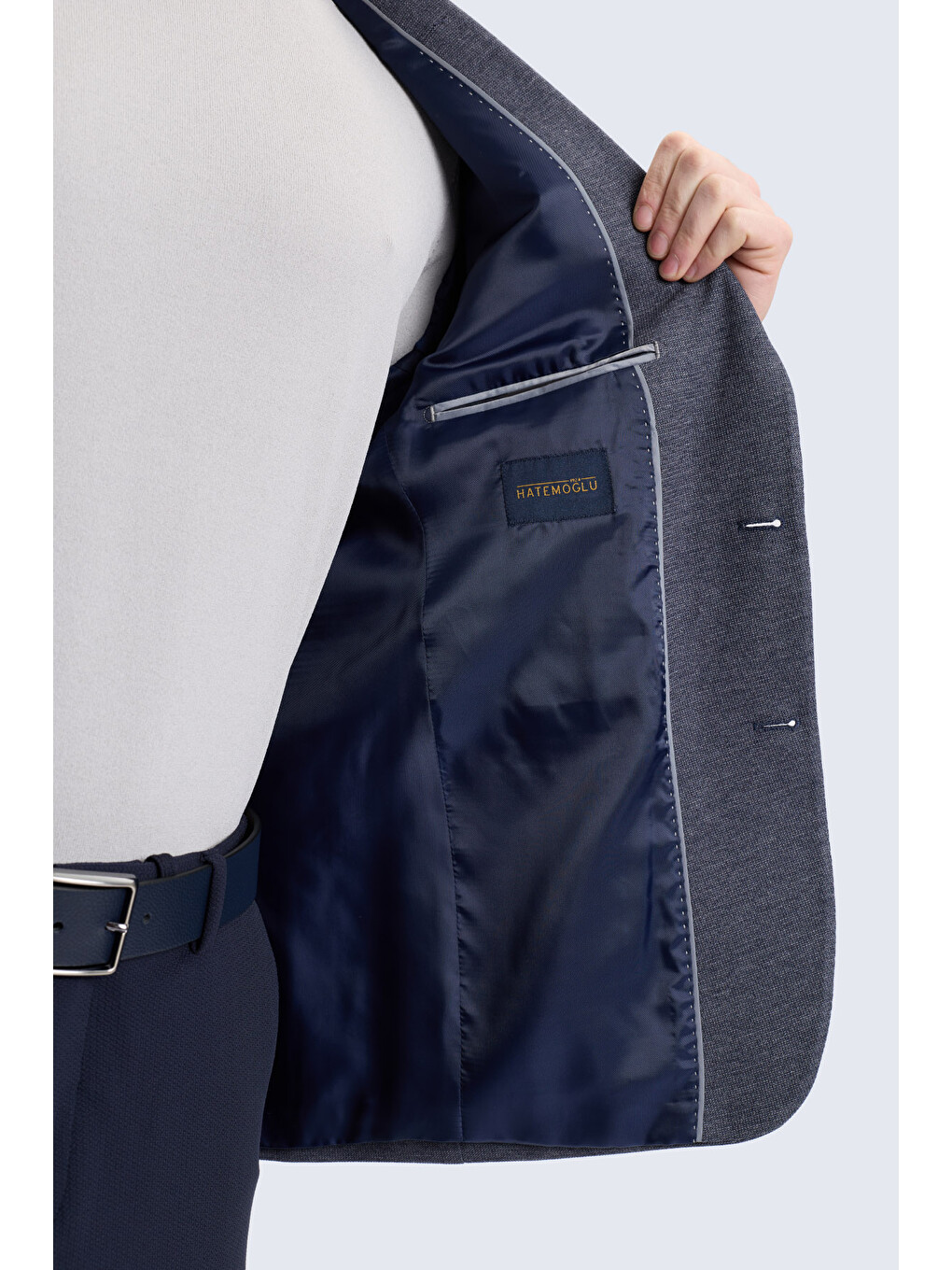Lacivert Comfort Fit Sivri Yaka Klasik Ceket-1