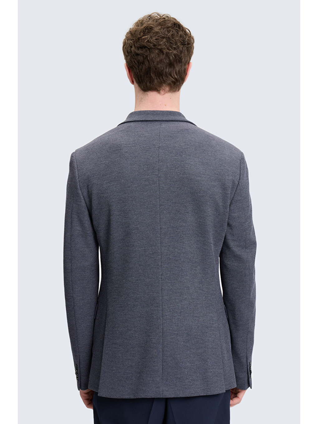 Lacivert Comfort Fit Sivri Yaka Klasik Ceket-4