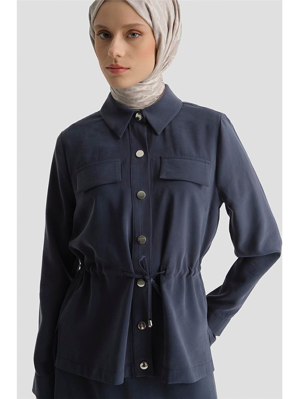 Beli Büzgülü Takım Lacivert-2