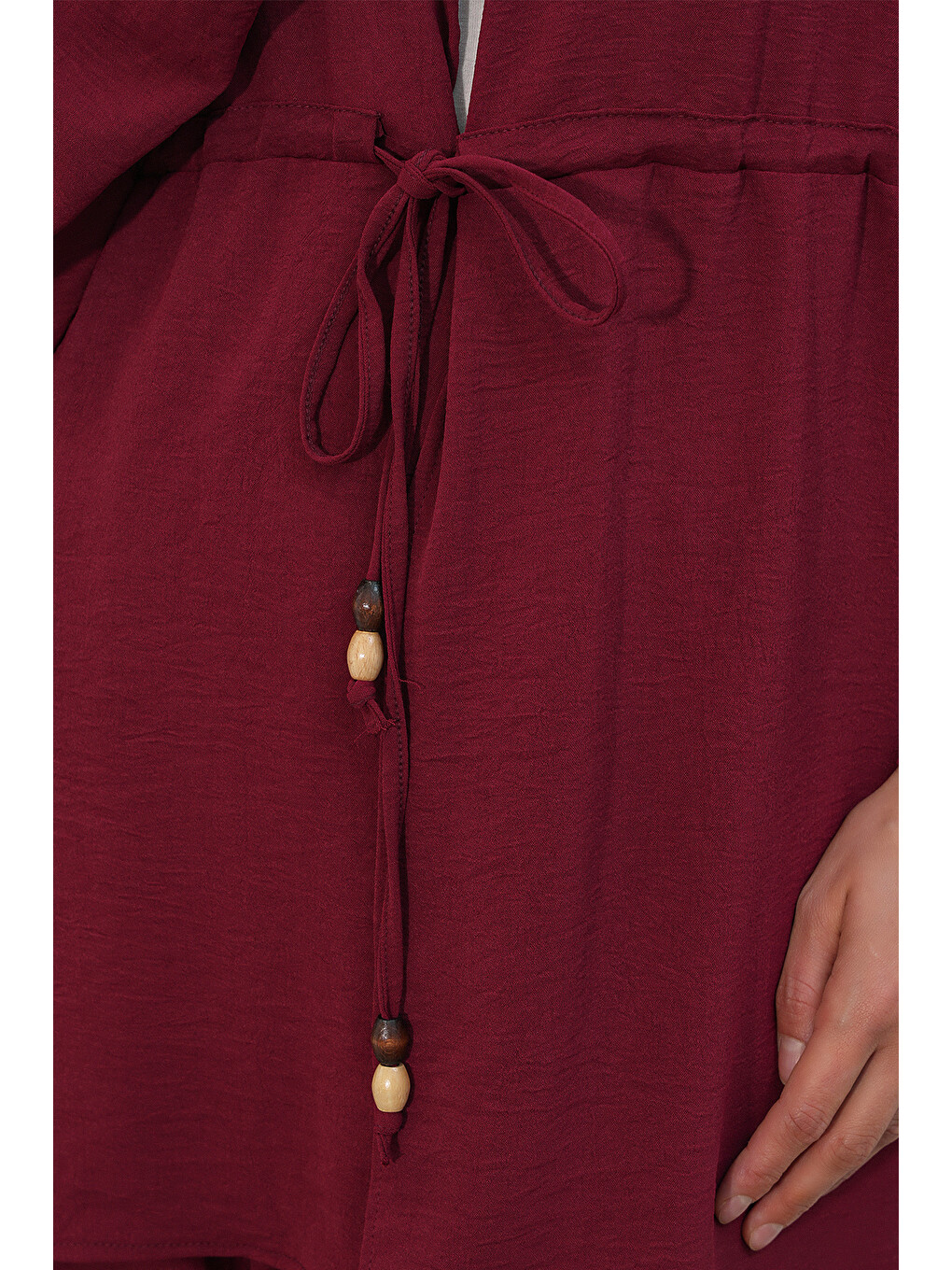 Kadın Ayrobin Kimono Pantolon İkili Takım 30101 - Bordo-3