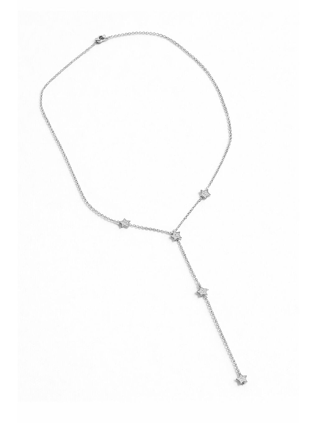 Gri Yıldız Detaylı Çelik Y Kolye-3