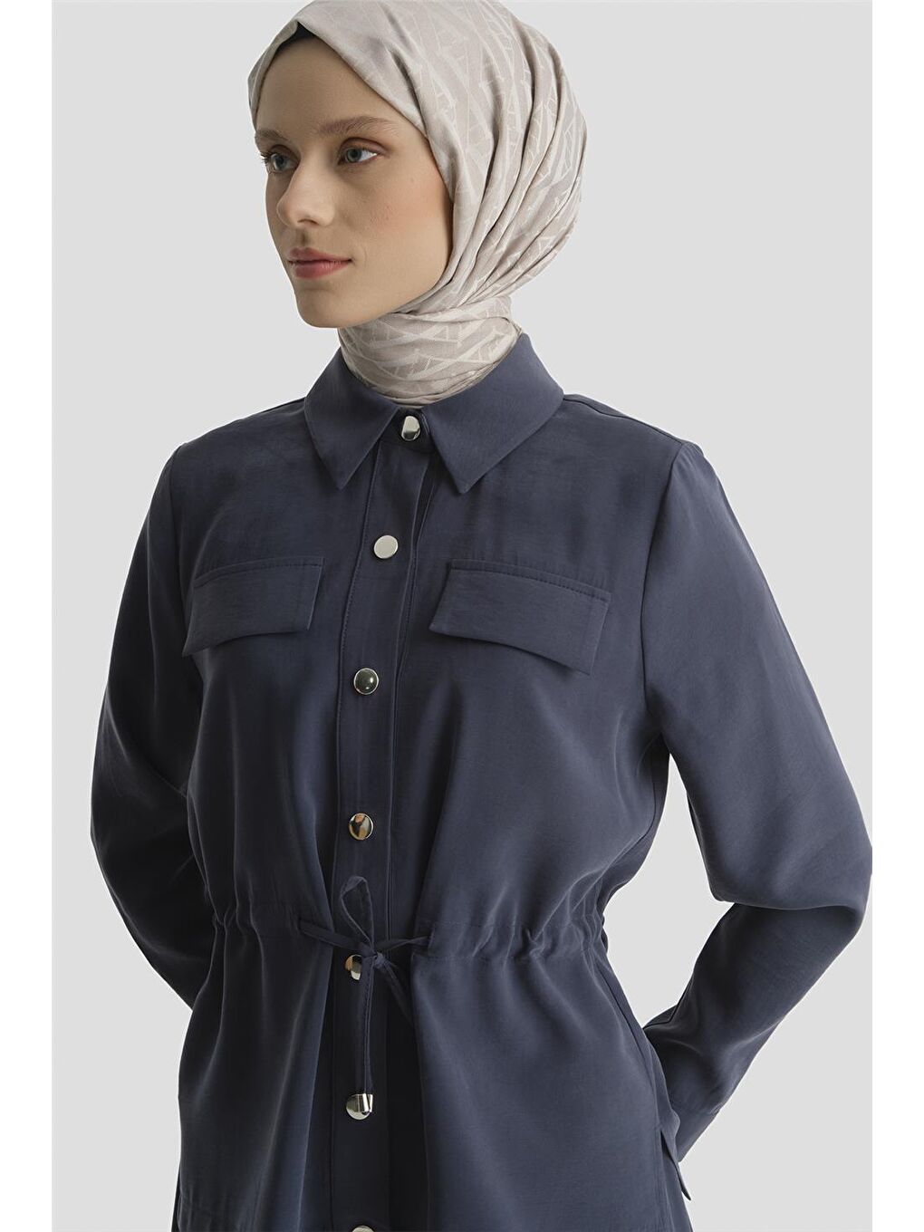 Beli Büzgülü Takım Lacivert-3