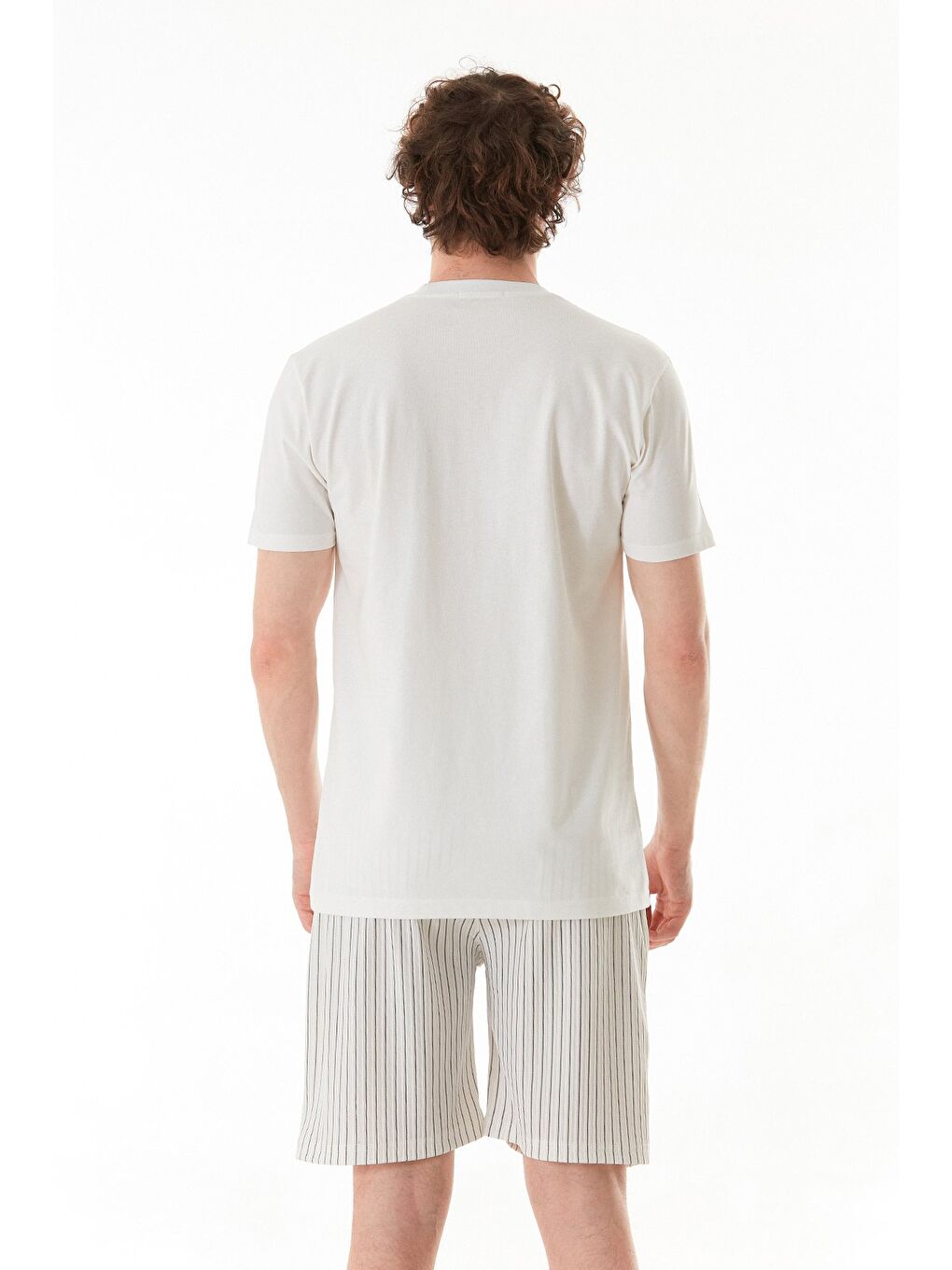 Beyaz Tomorrow Baskılı Bisiklet Yaka Tişört-3