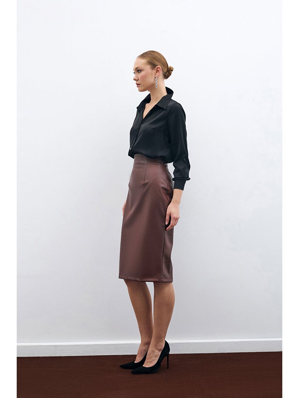 Kahverengi Deri Kalem Etek - Kahve-1