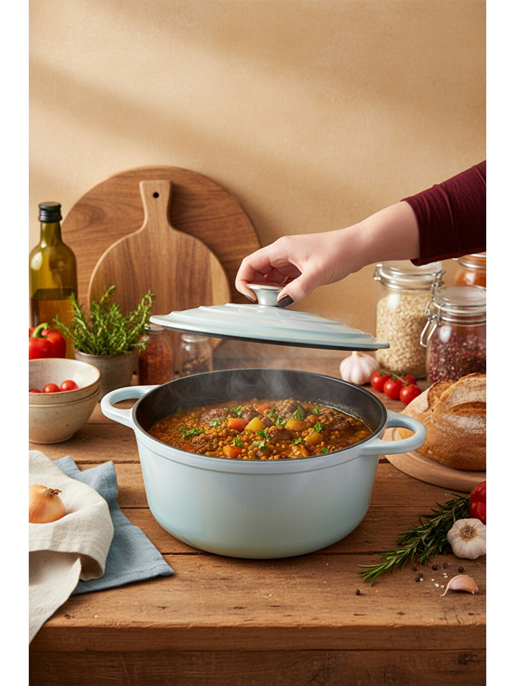 Intensa Döküm Tencere Yeşil 24cm-7