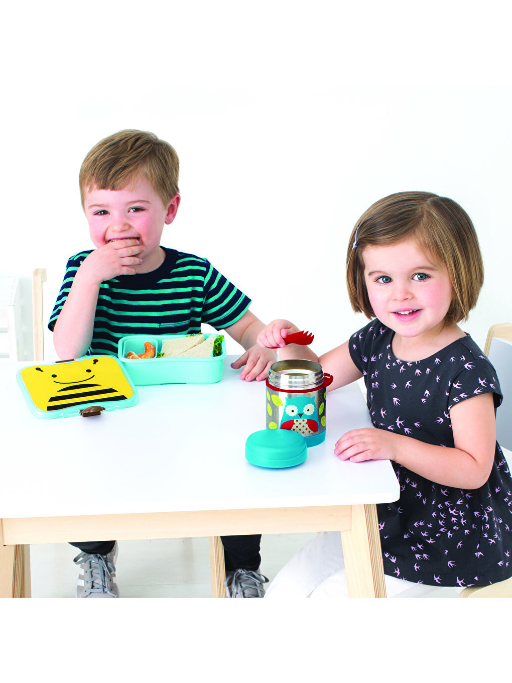 Paslanmaz Çelik Mama Saklama Termosu Seti - Baykuş-2