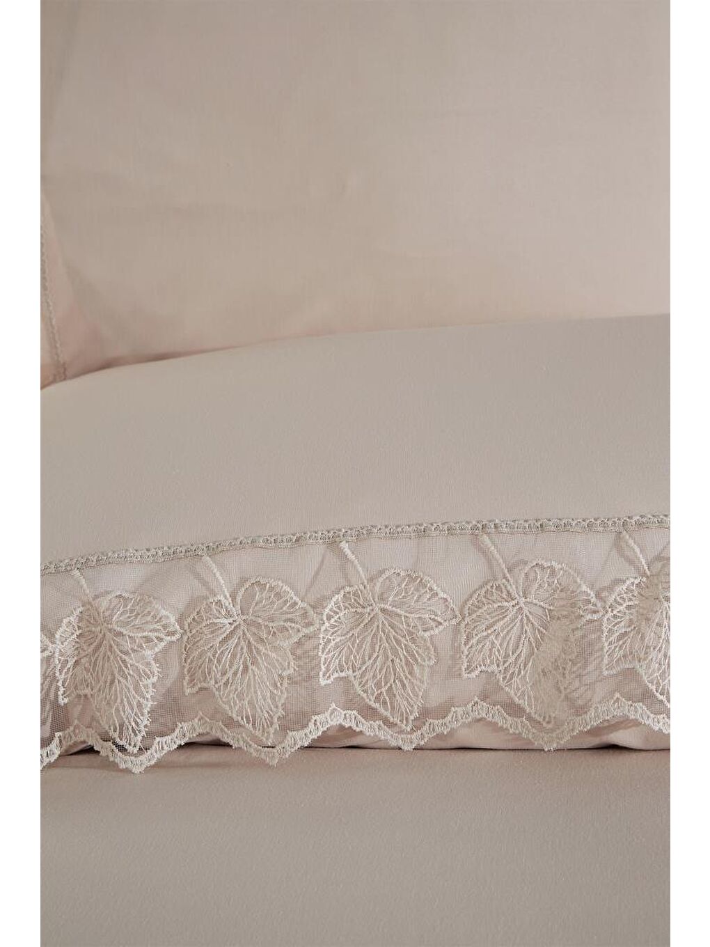 Kahverengi Fransız Dantelli Seray Çeyizlik Nevresim Takımı Cappucino-2