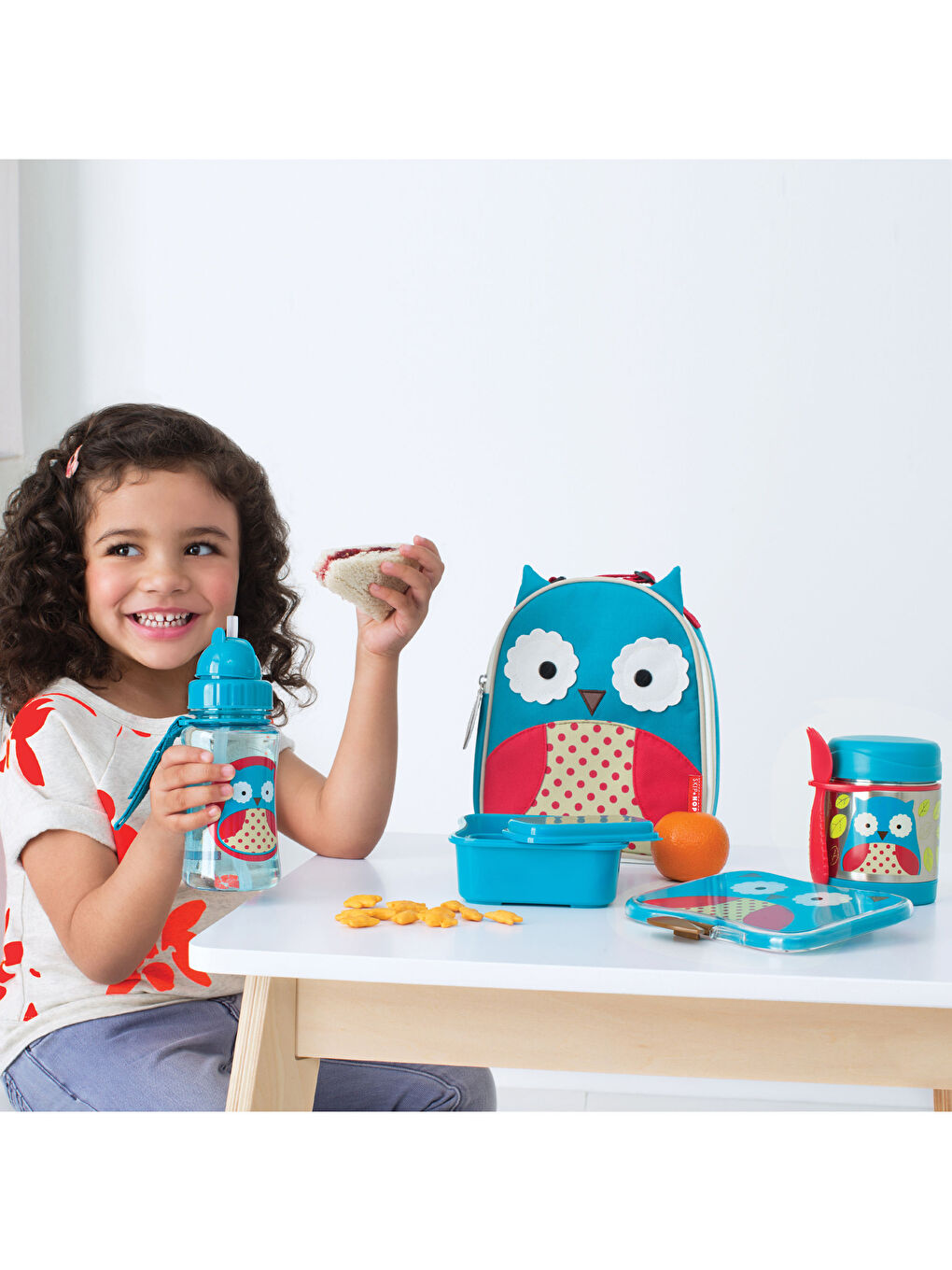 Paslanmaz Çelik Mama Saklama Termosu Seti - Baykuş-3