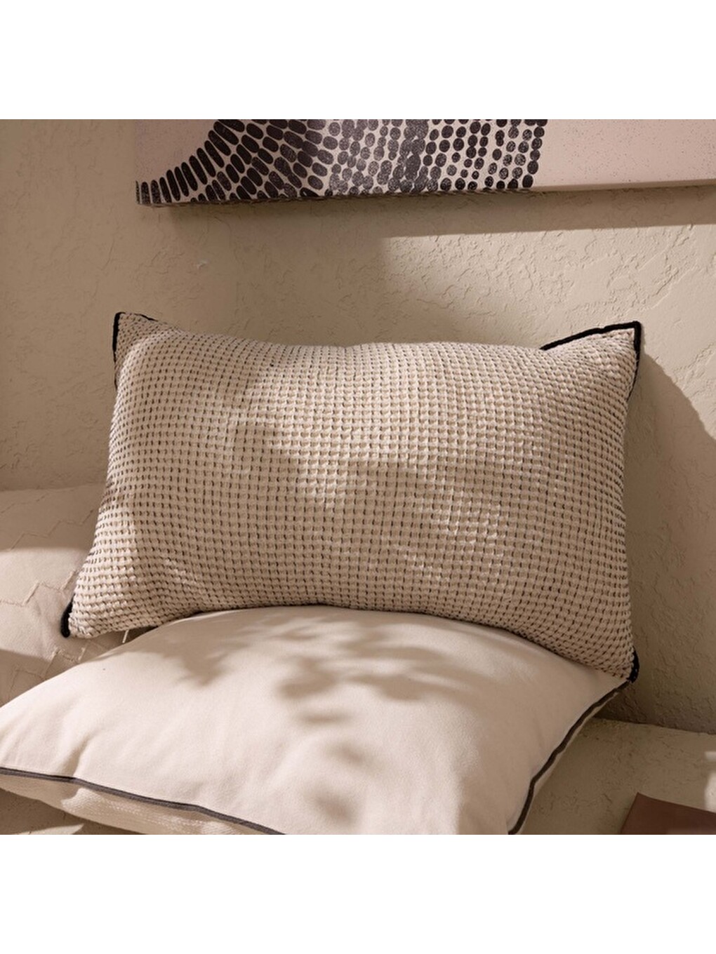 Soft Reims Kırlent - Bej - 30x50 cm-1