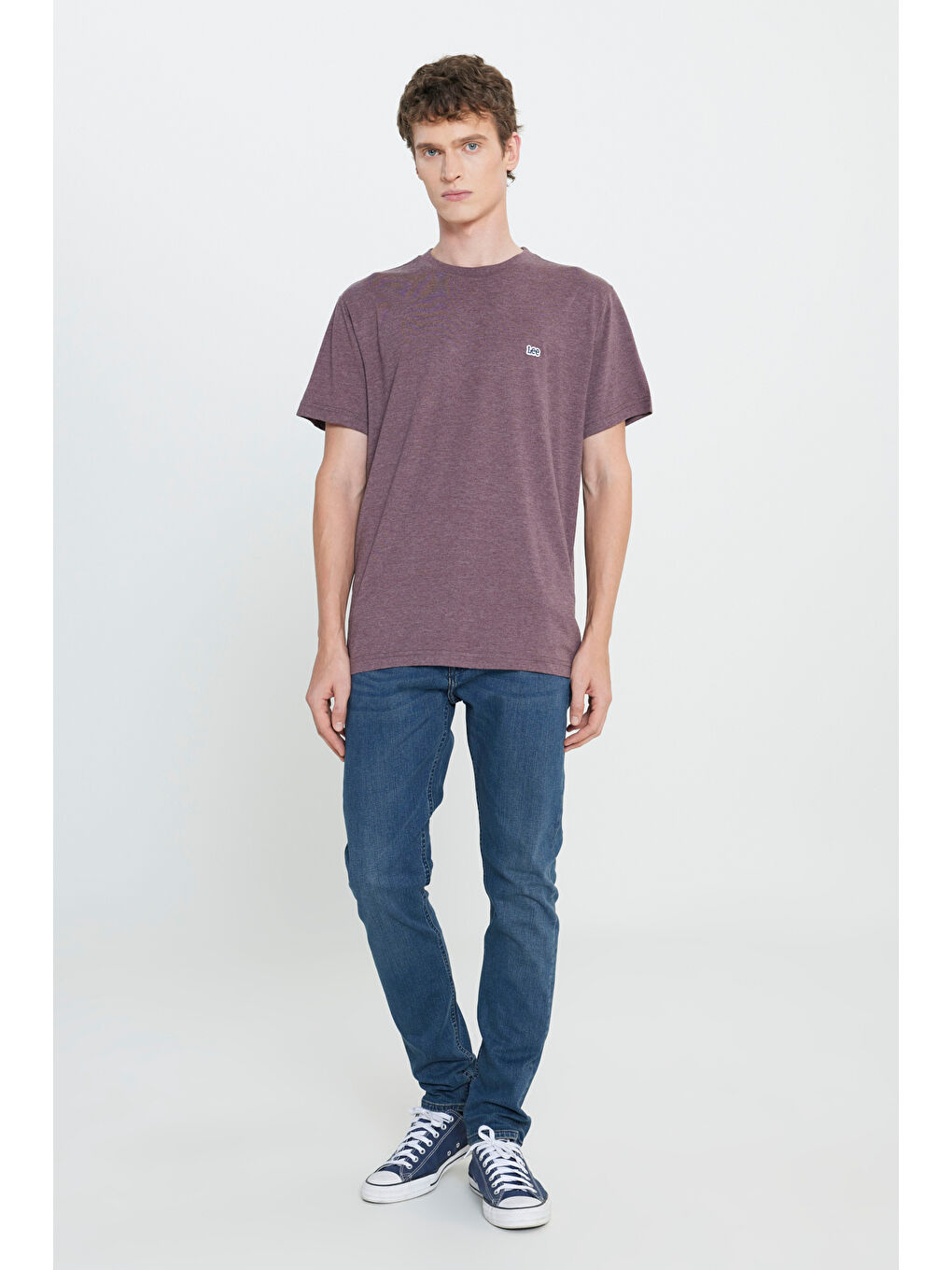 Regular Fit Normal Kesim Bisiklet Yaka Bordo Tişört-2