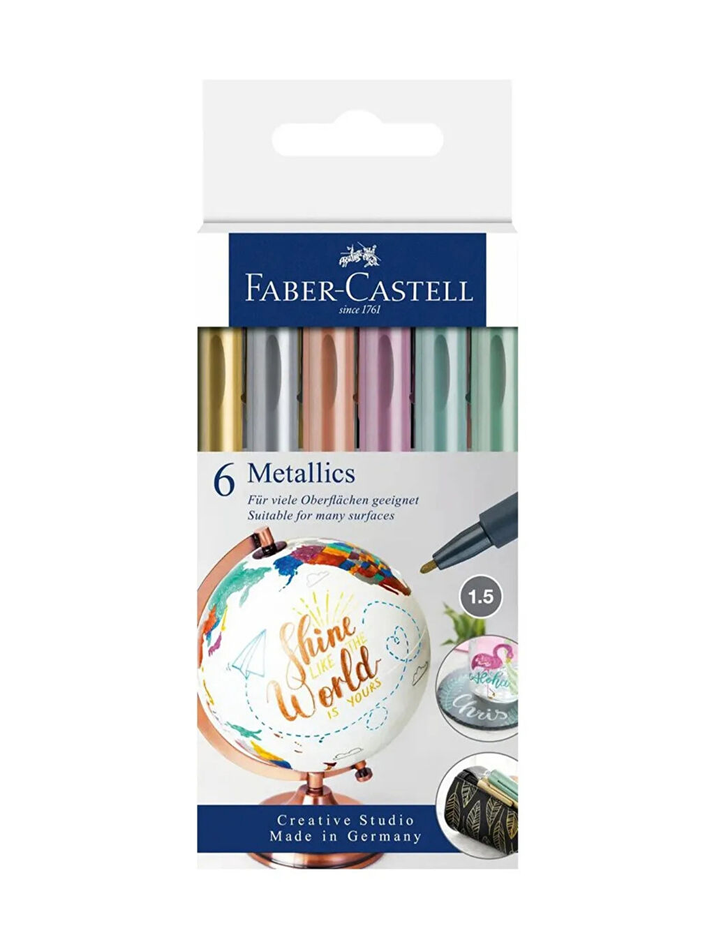 Metalik Markör Kalem 6'lı Set,Çok Yüzeyli Kullanım, Su Bazlı