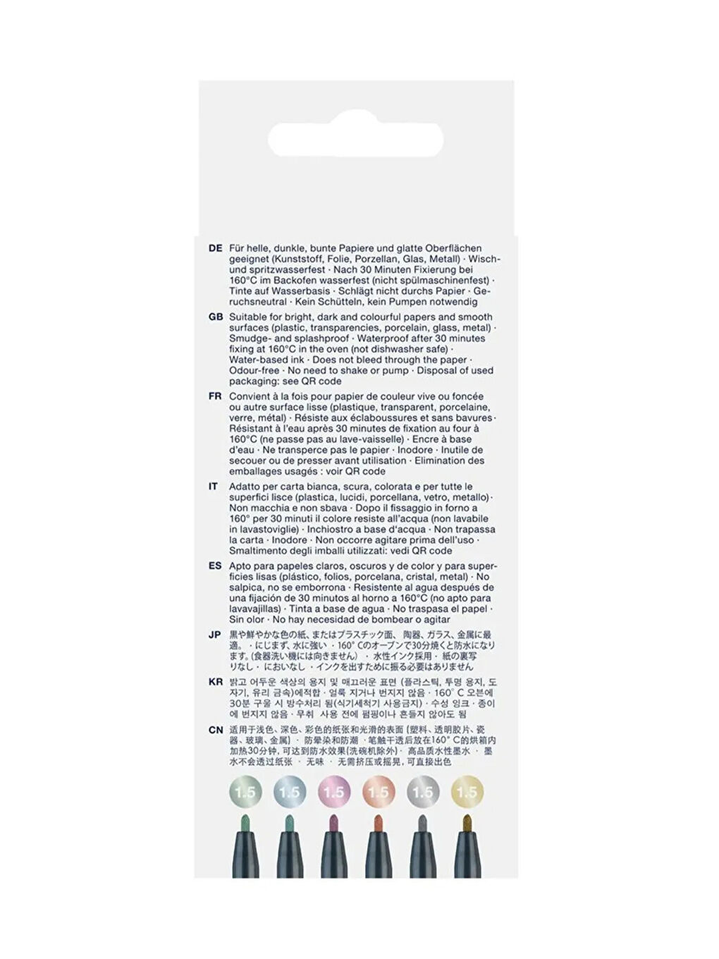 Metalik Markör Kalem 6'lı Set,Çok Yüzeyli Kullanım, Su Bazlı-1