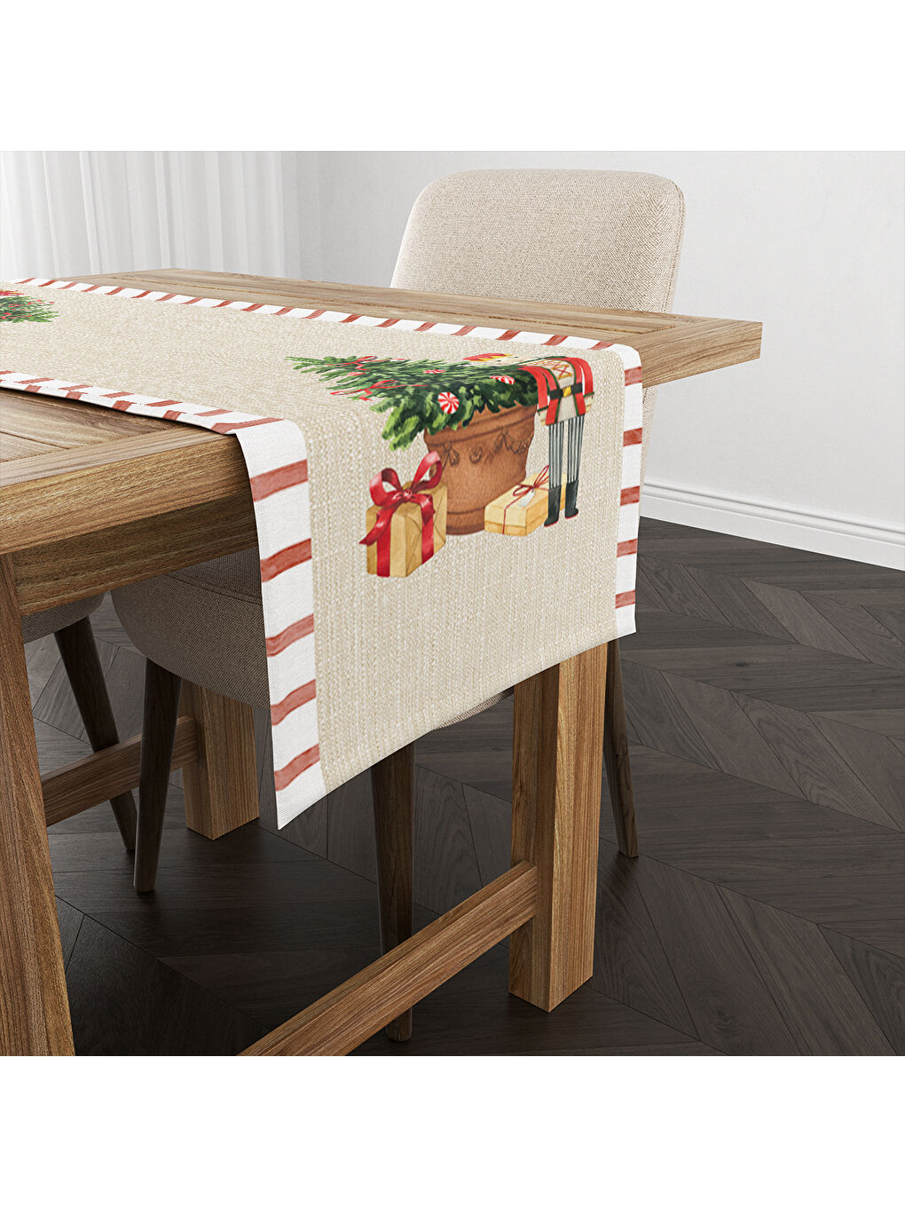 Karışık Yılbaşı Desenli Runner Modeli