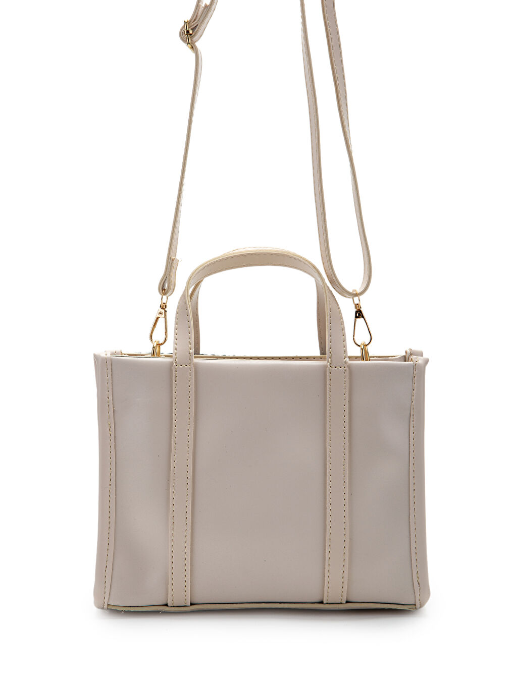 Bej Kemer Detaylı Hasır Kadın Çapraz Çanta Dimitri Krem-Mavi-4