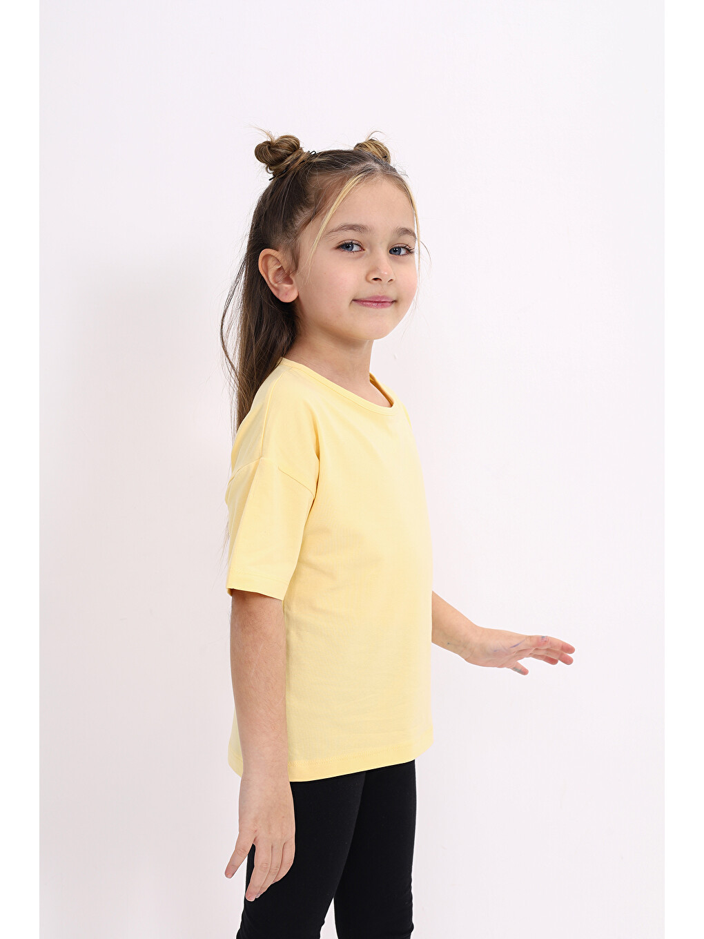 Sarı Kız Çocuk Baskılı Tişört-3