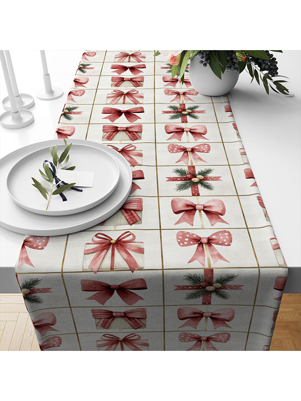 Karışık Yılbaşı Desenli Runner Modeli-1