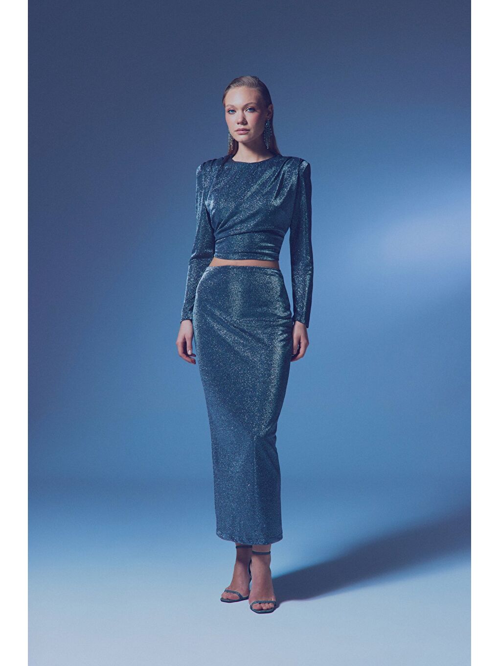 Simli Midi Etek - Antrasit-1