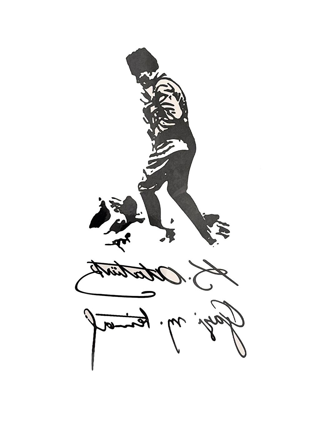 Siyah Atatürk İmzası ve Kocatepe Silüeti Geçici Dövme