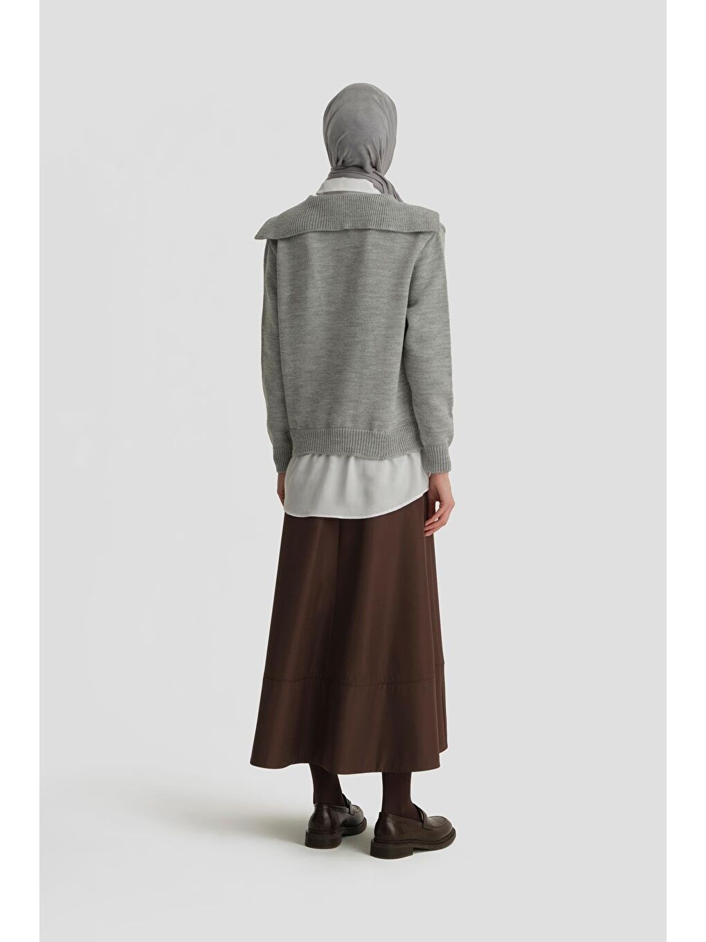 Poplin Mixli Kazak 24Kd4218 Gri-Beyaz-4