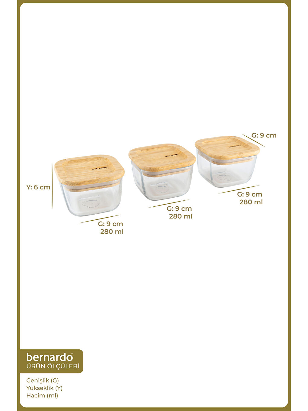 Kahverengi Avenya 3'lü Saklama Seti Küçük-1