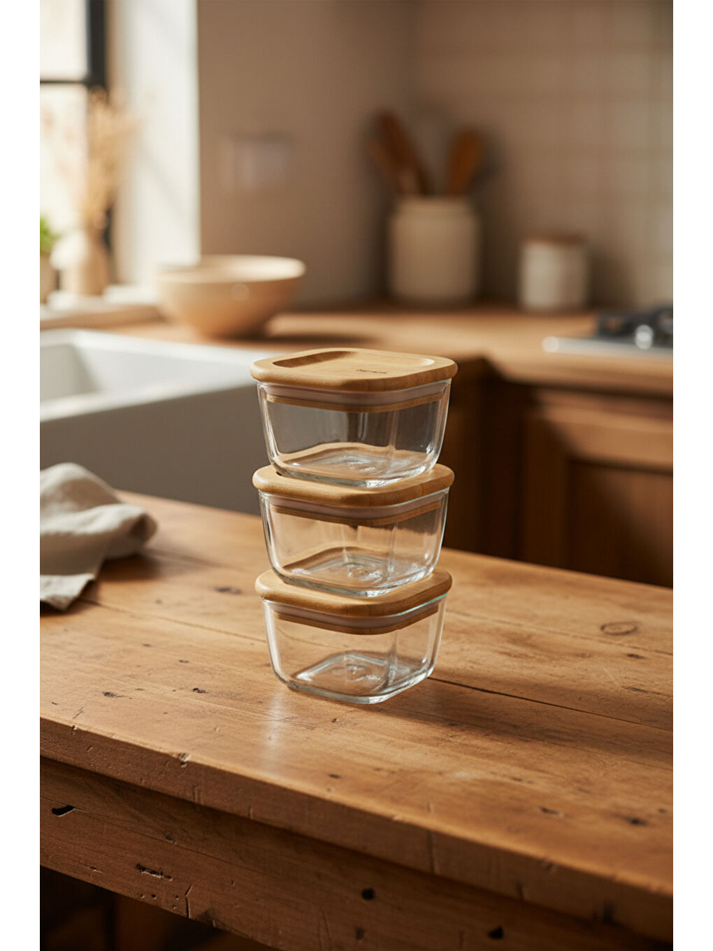 Kahverengi Avenya 3'lü Saklama Seti Küçük-2