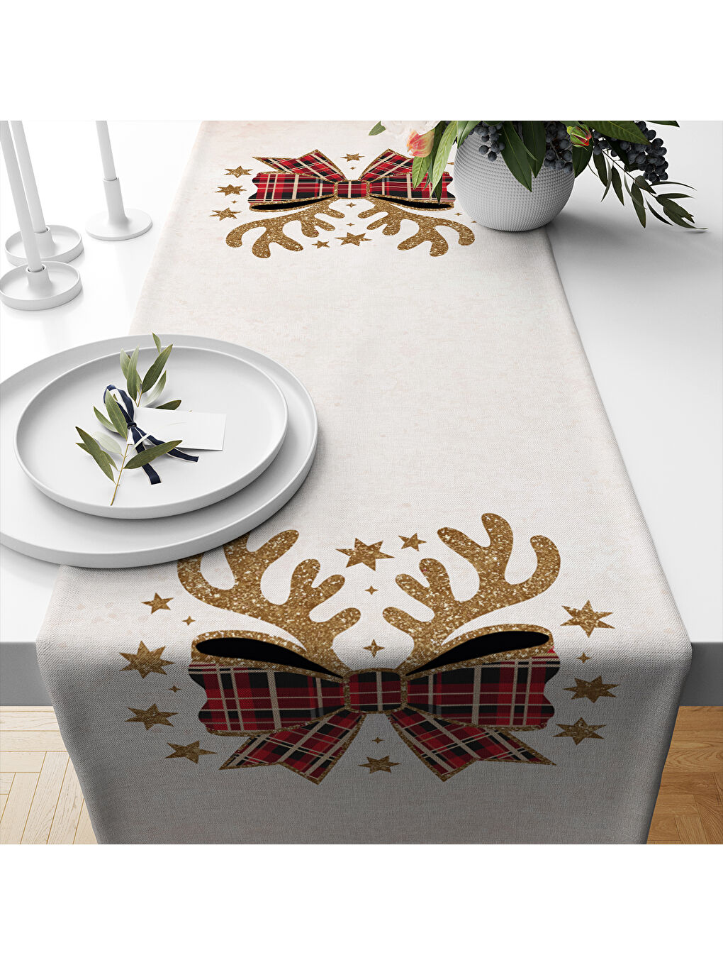 Karışık Yılbaşı Desenli Runner Modeli-1