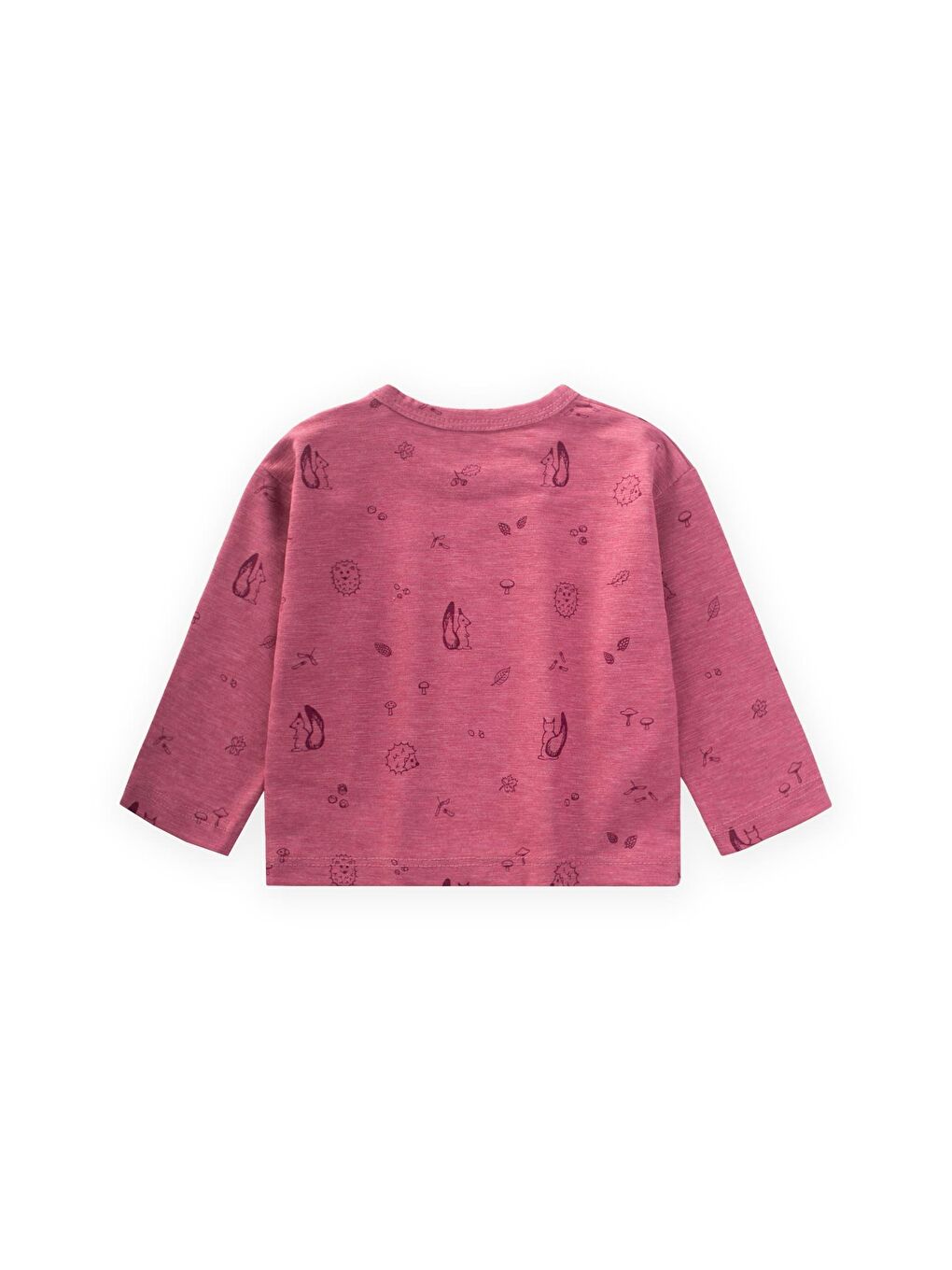 Uzun Kollu Desenli T-Shırt 0-3 Yaş Mürdüm-1