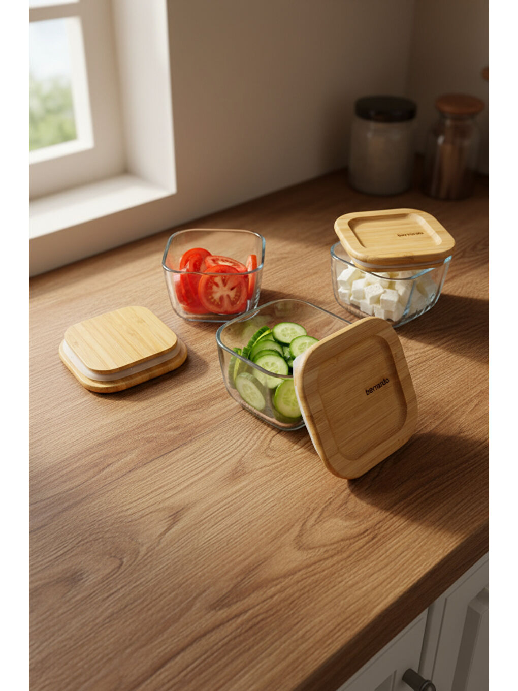 Kahverengi Avenya 3'lü Saklama Seti Küçük-4