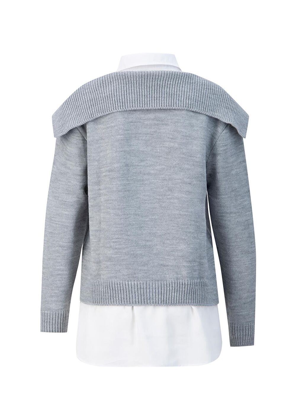 Poplin Mixli Kazak 24Kd4218 Gri-Beyaz-6